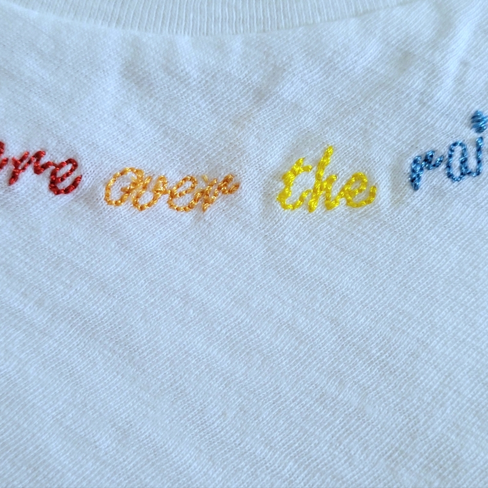 Spanx🩱 "somewhere over the rainbow"🌈 Embroidered Slub Tee👕 - NWT - Picture 6 of 14